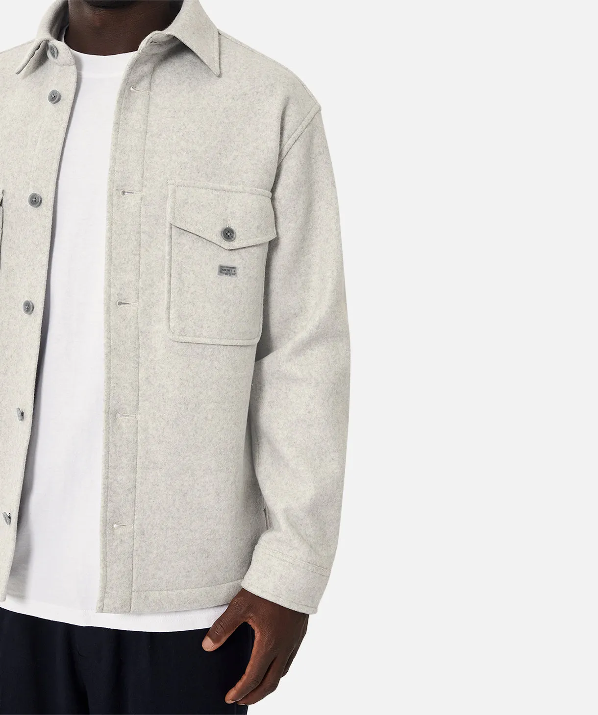 The Coleman Flannel Shirt Jacket - Light Grey