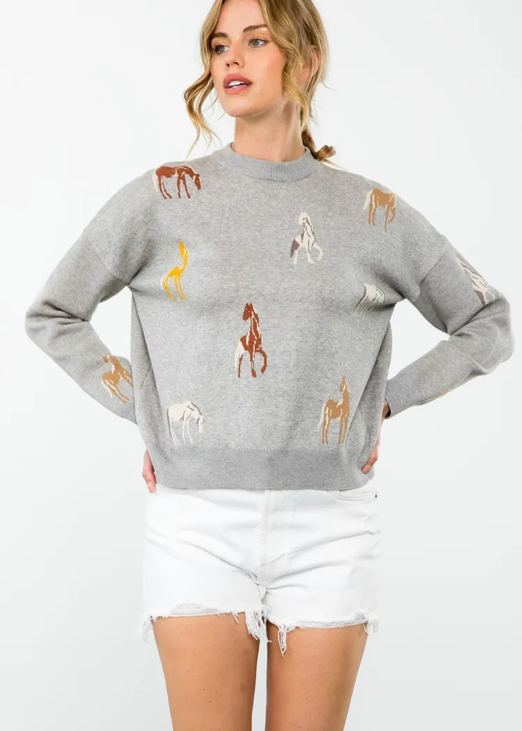 THML Ocala Horse Patern Knit Sweater ***FINAL SALE***