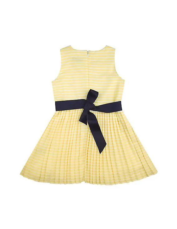 Tommy Hilfiger Kids Girls Striped Accordion Pleat Dress