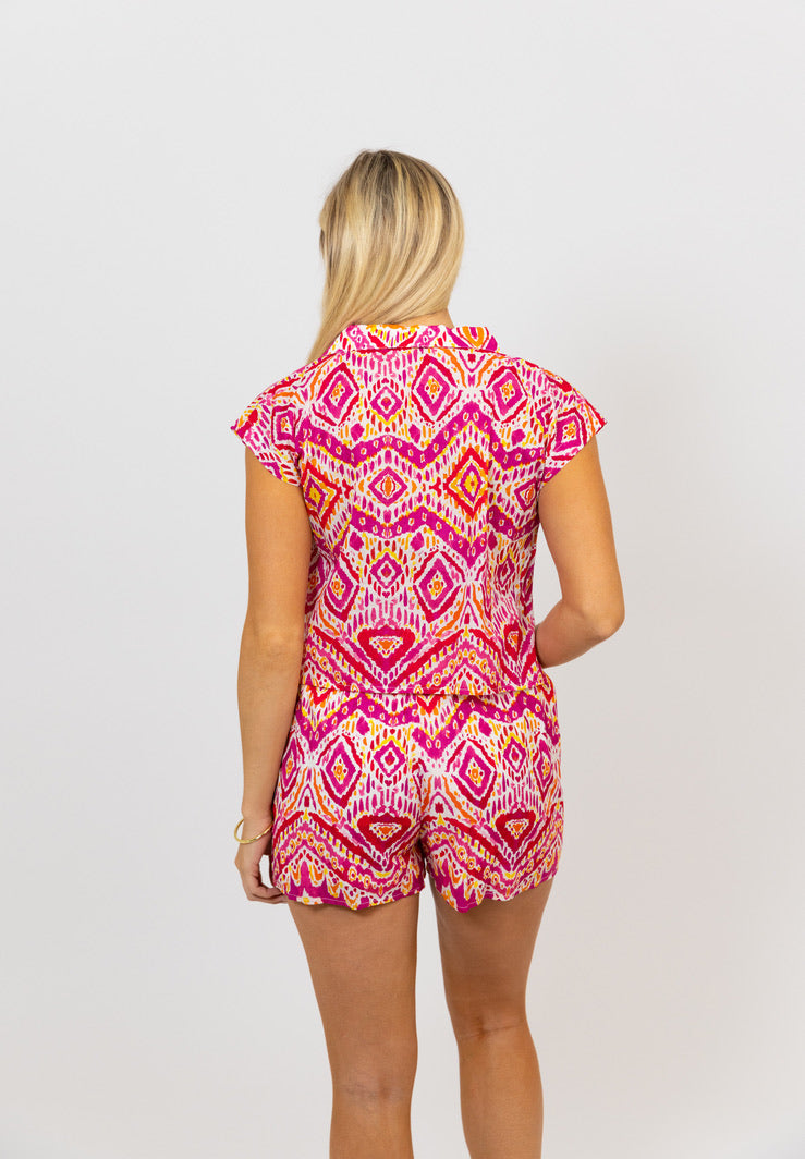 Tribal Poplin Shorts