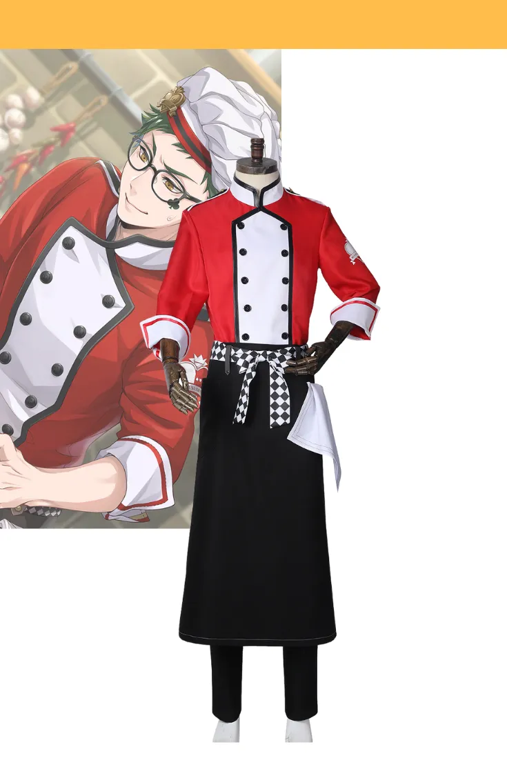 Twisted Wonderland NRC Master Chef Red Uniform Cosplay Costume