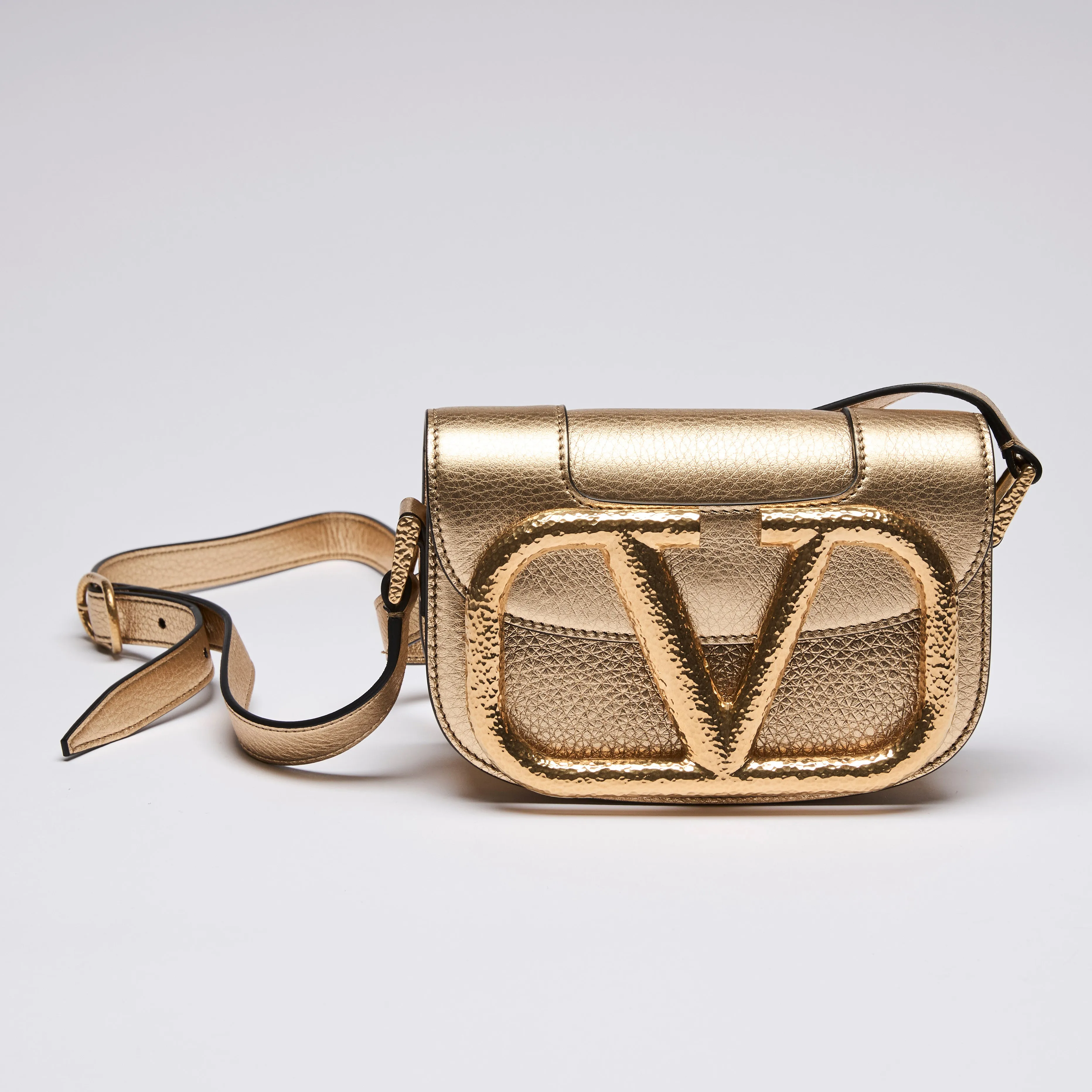 Valentino Garavani Gold Supervee Crossbody Bag