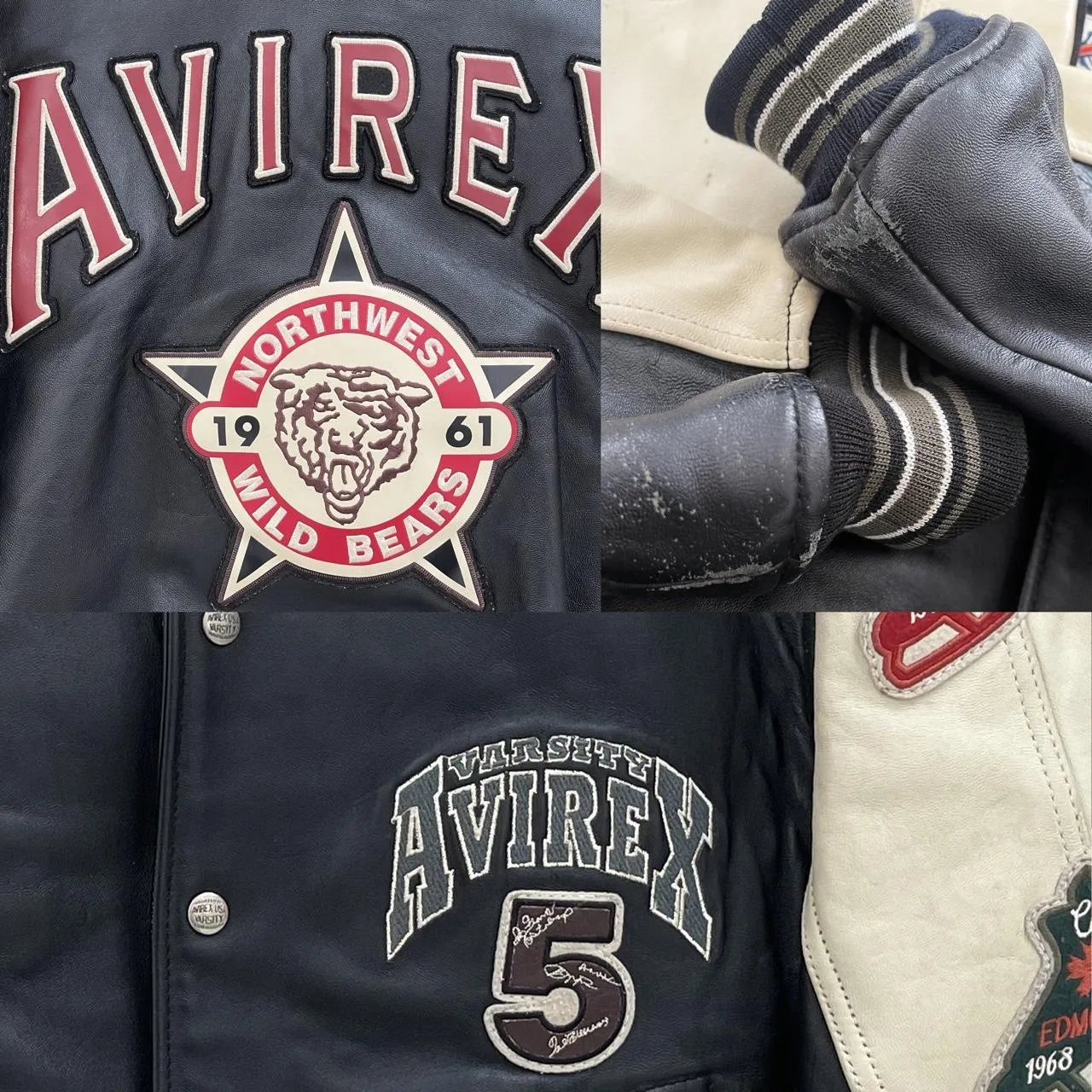 Vintage Avirex Leather Varsity Jacket