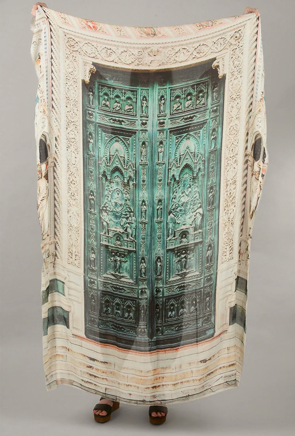 Vintage Locale Doors of Duomo di Milano Scarf, Verdigris