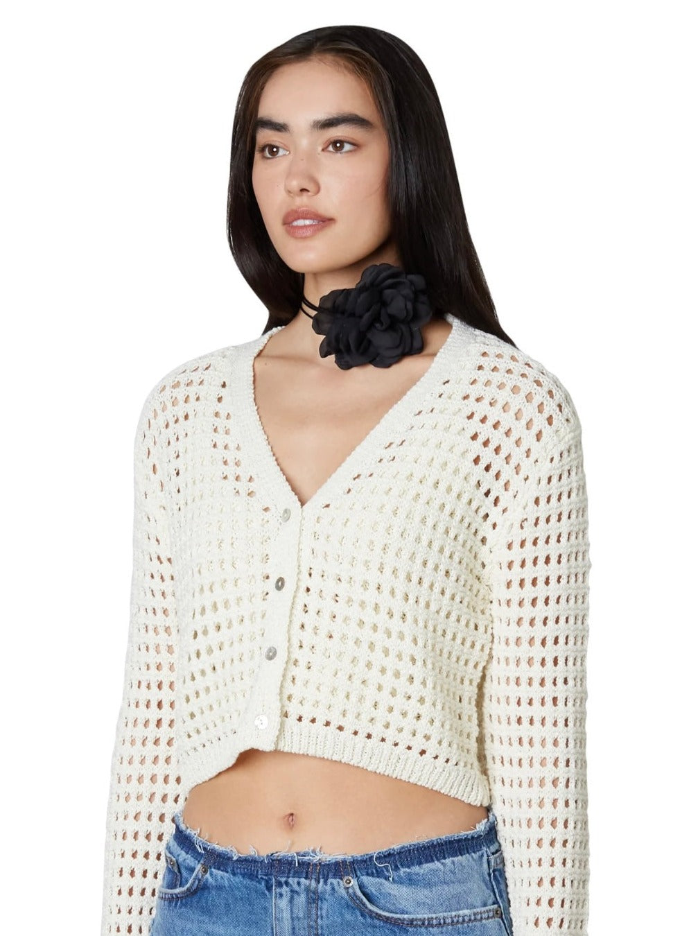 WHITE CROCHET CARDIGAN