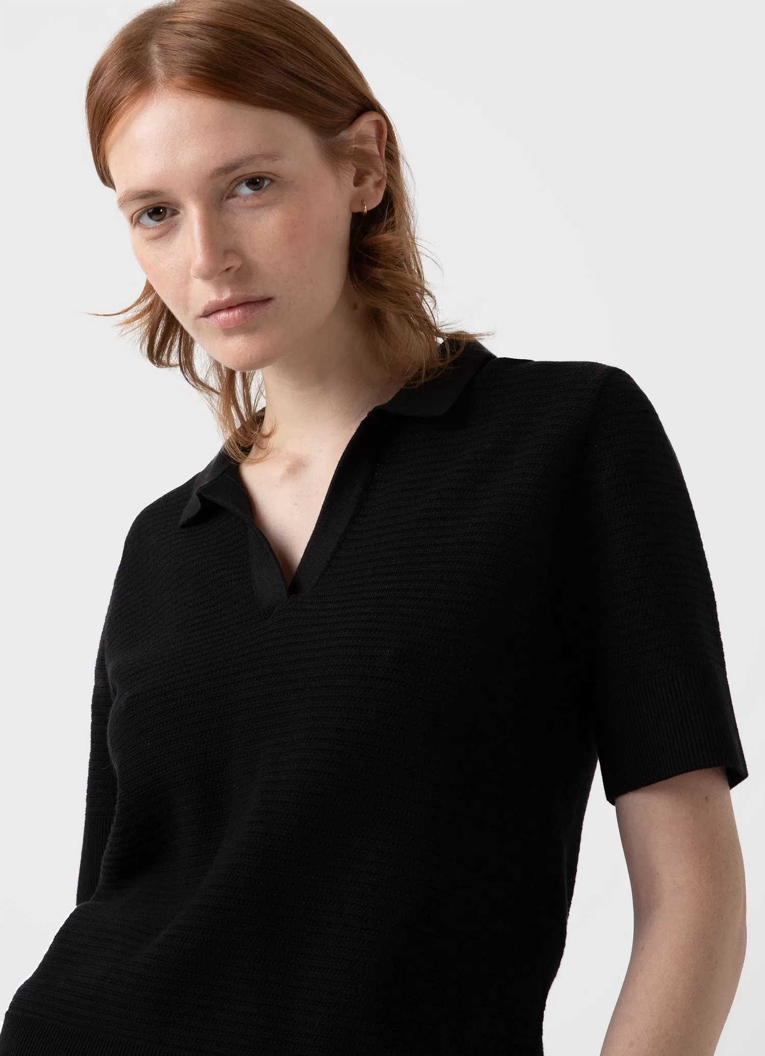 Women's Archive Knit Polo in Black