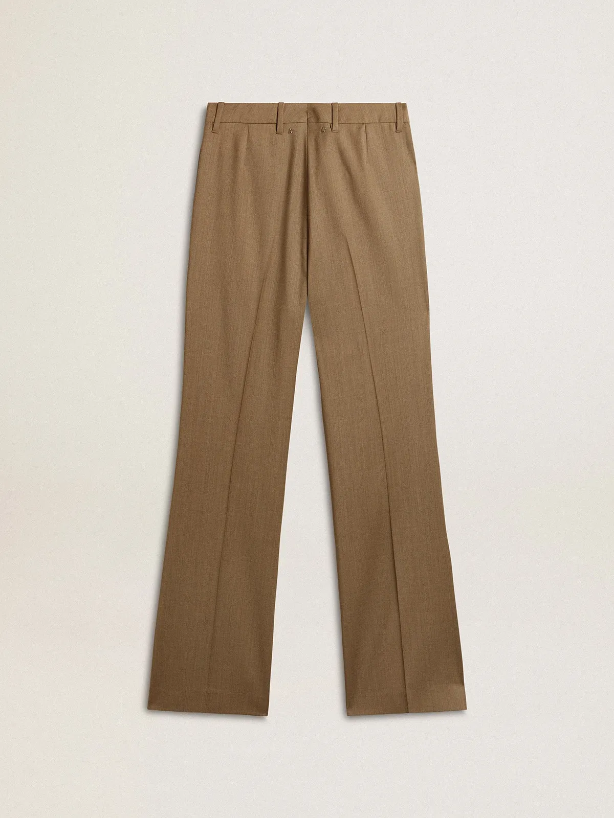 Women's pants in dove-gray tailored wool fabric