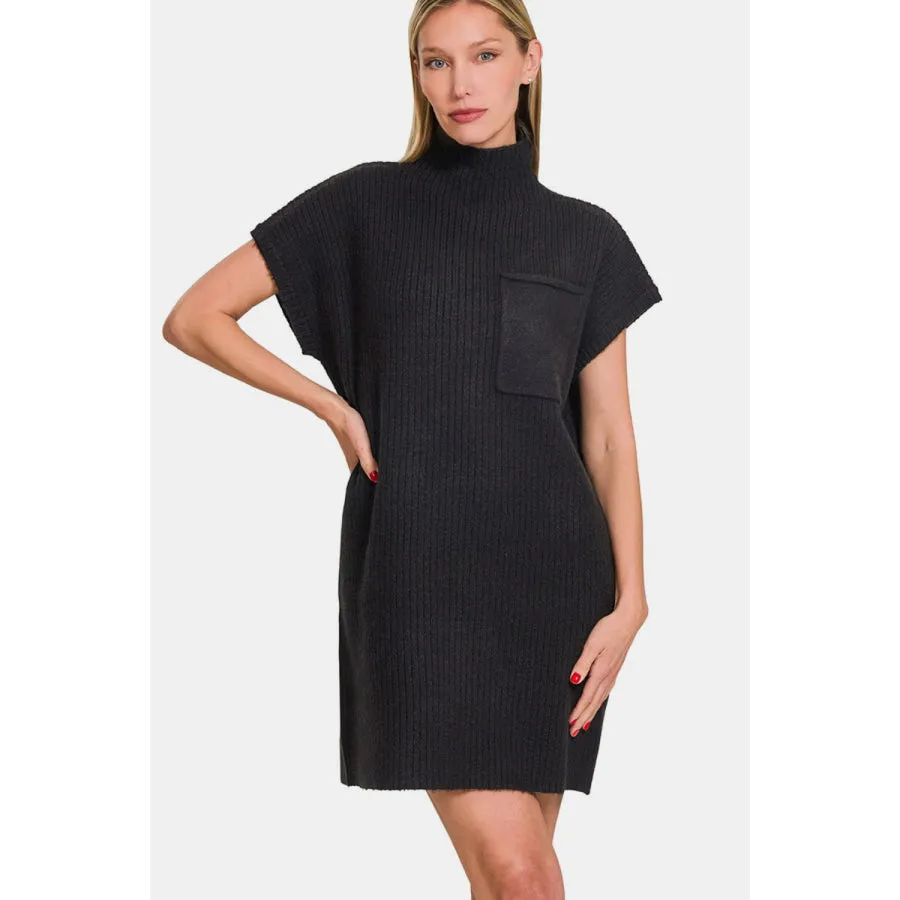 Zenana Short Sleeve Sweater Mini Dress